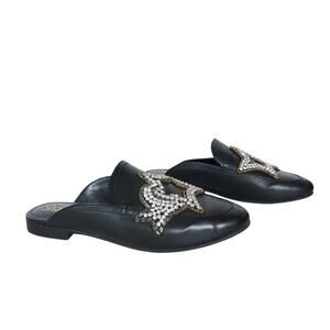 Circus by Sam Edelman Womens Pelham Slide Mules 6 Black Star Rhinestone Leather